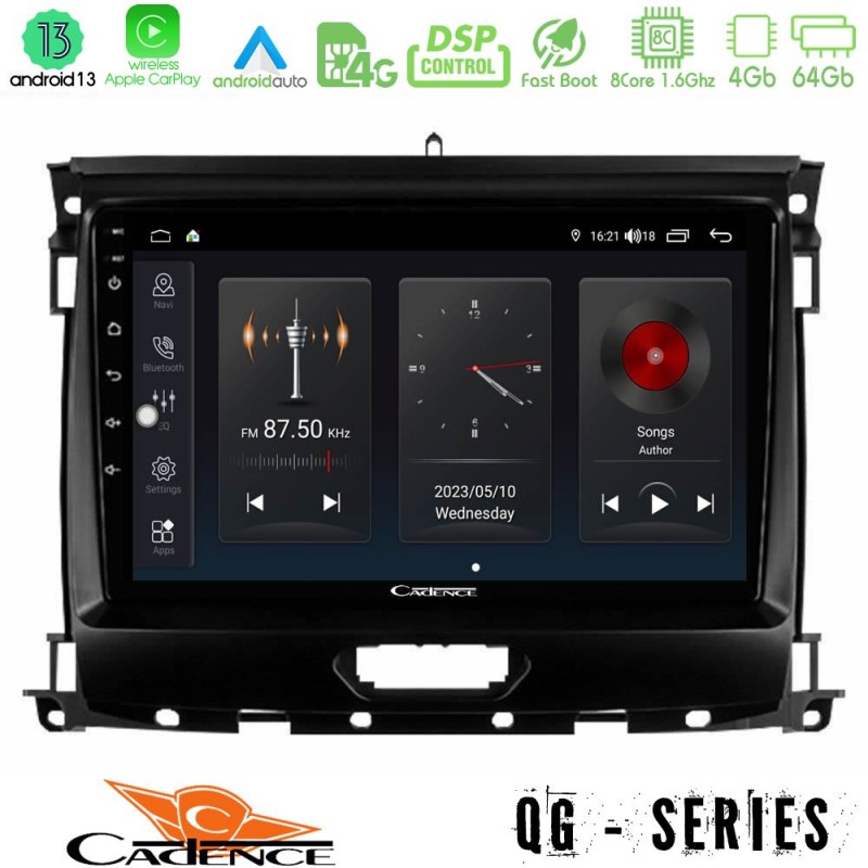 Cadence QG Series 8Core Android13 4+64GB Ford Ranger 2017-2022 Navigation Multimedia Tablet 9