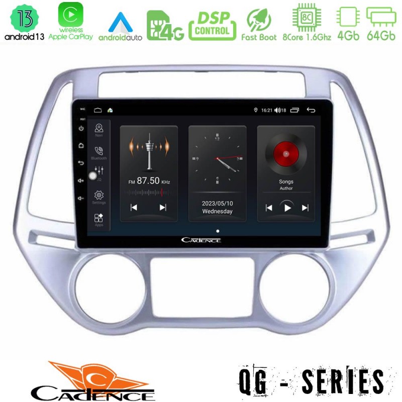 Cadence QG Series 8Core Android13 4+64GB Hyundai i20 2012-2014 Navigation Multimedia Tablet 9