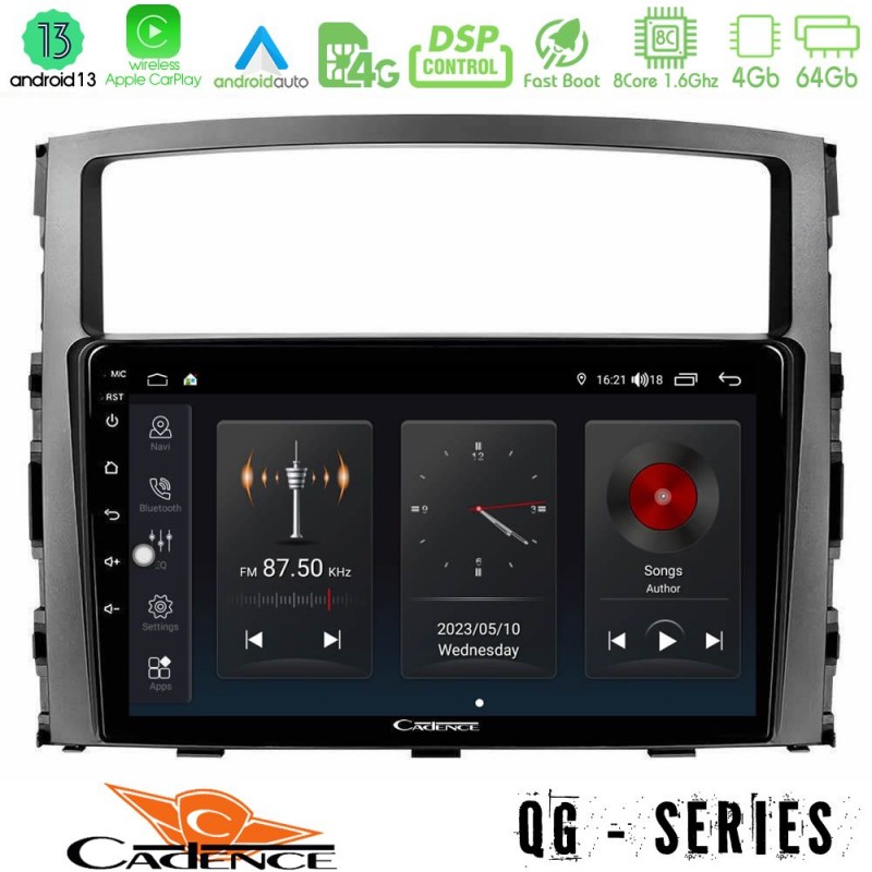 Cadence QG Series 8Core Android13 4+64GB Mitsubishi Pajero 2008-2009 Navigation Multimedia Tablet 9