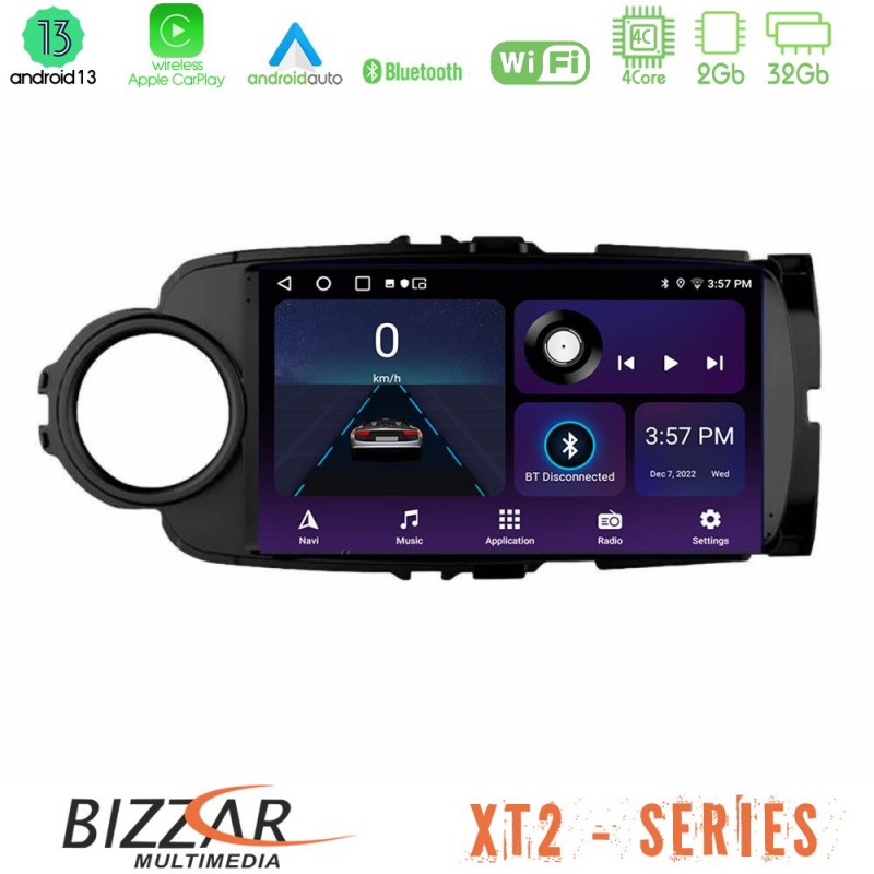 Bizzar XT2 Series 4Core Android13 2+32GB Toyota Yaris Navigation Multimedia Tablet 9