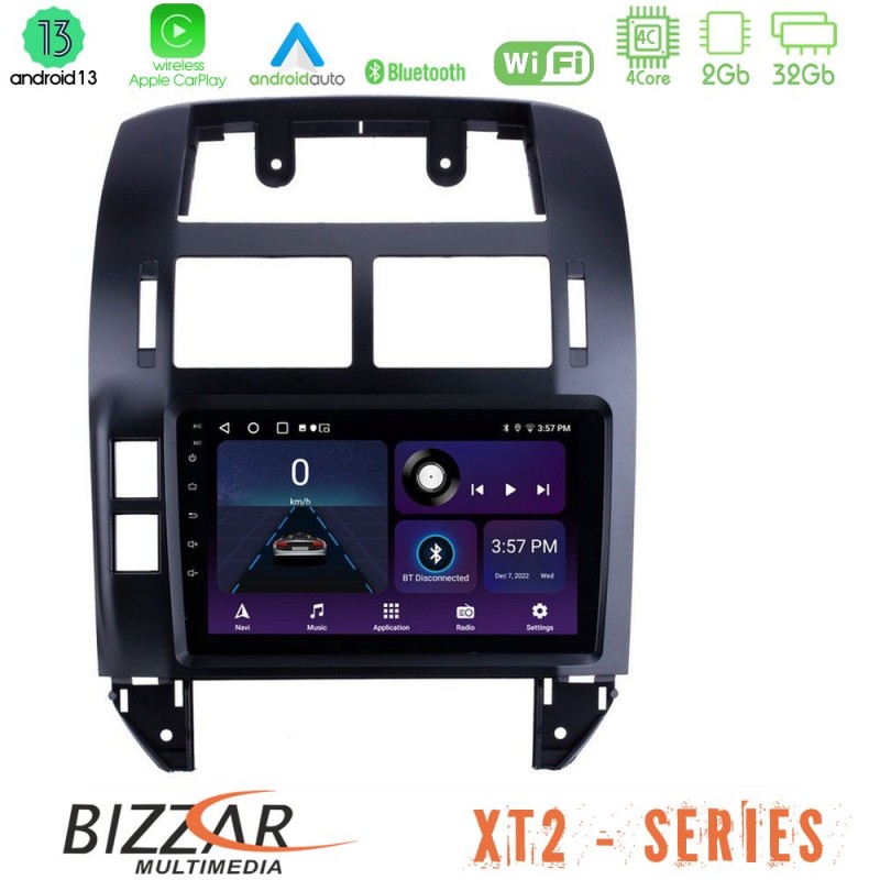 Bizzar XT2 Series 4Core Android13 2+32GB VW Polo 2002-2009 Navigation Multimedia Tablet 9