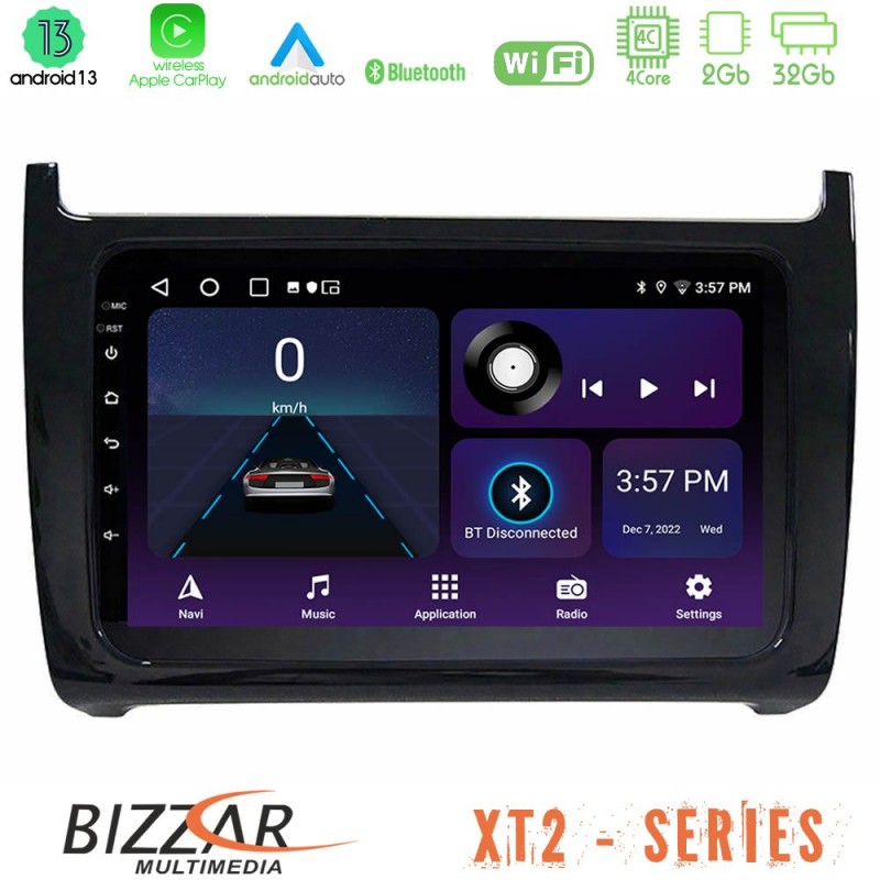 Bizzar XT2 Series 4Core Android13 2+32GB Vw Polo Navigation Multimedia Tablet 9