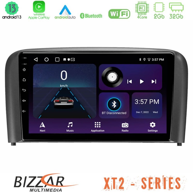 Bizzar XT2 Series 4Core Android13 2+32GB Volvo S80 1998-2006 Navigation Multimedia Tablet 9