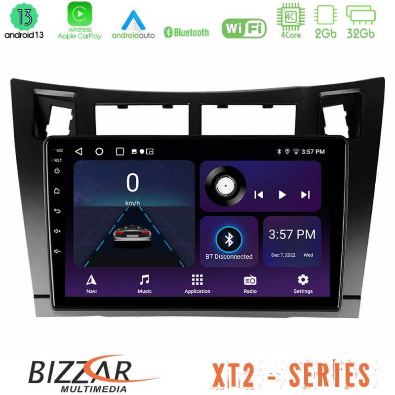 Bizzar XT2 Series 4Core Android13 2+32GB Toyota Yaris Navigation Multimedia Tablet 9