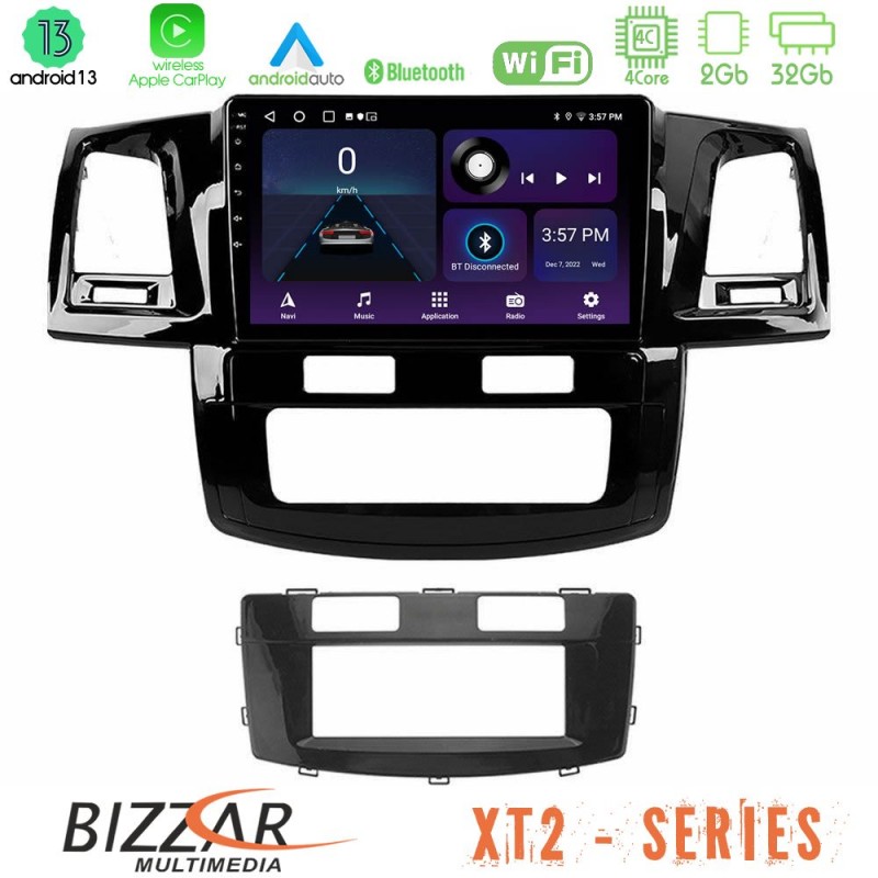 Bizzar XT2 Series 4Core Android13 2+32GB Toyota Hilux 2007-2011 Navigation Multimedia Tablet 9