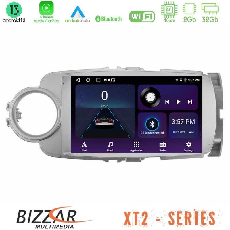 Bizzar XT2 Series 4Core Android13 2+32GB Toyota Yaris Navigation Multimedia Tablet 9