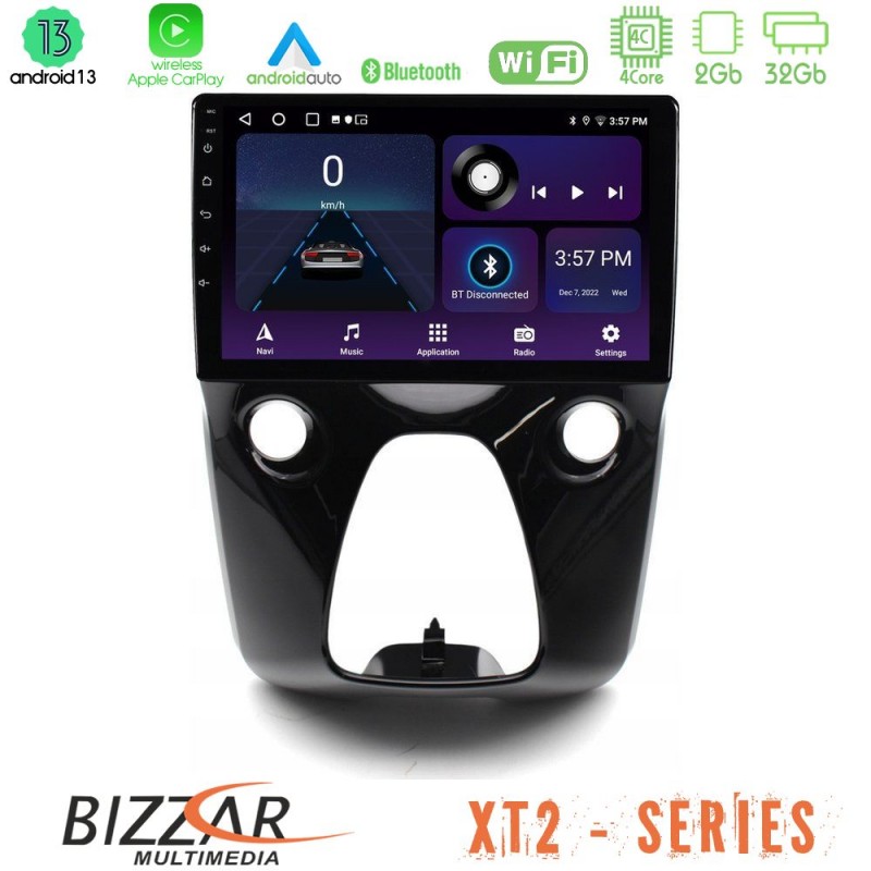 Bizzar XT2 Series 4Core Android13 2+32GB Toyota Aygo | Citroen C1 | Peugeot 108 Navigation Multimedia 10