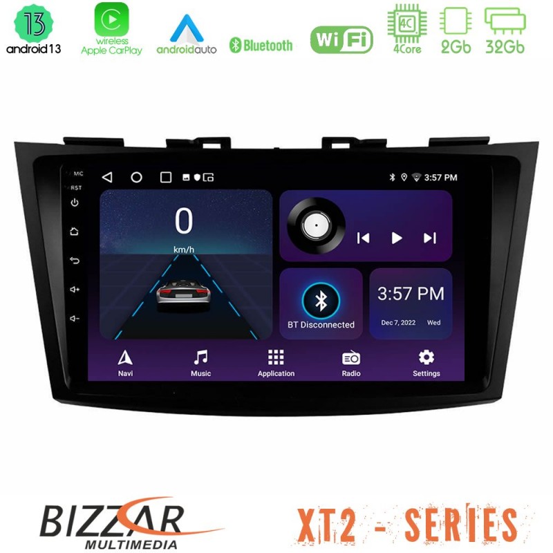 Bizzar XT2 Series 4Core Android13 2+32GB Suzuki Swift 2011-2016 Navigation Multimedia Tablet 9