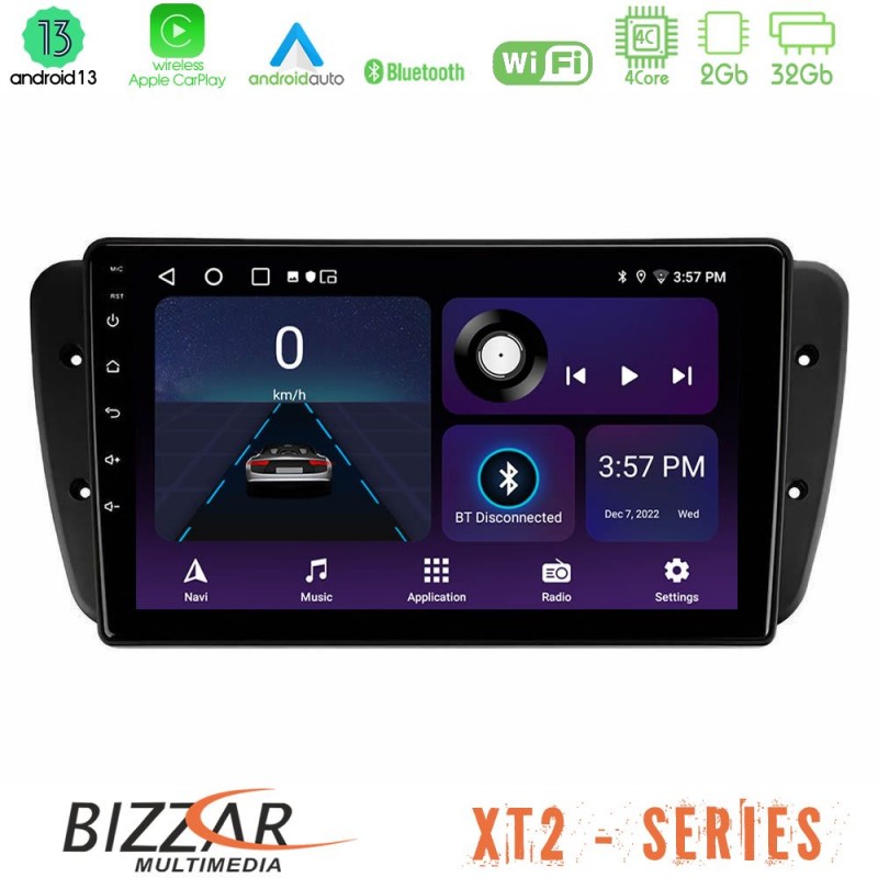 Bizzar XT2 Series 4Core Android13 2+32GB Seat Ibiza 2008-2012 Navigation Multimedia Tablet 9