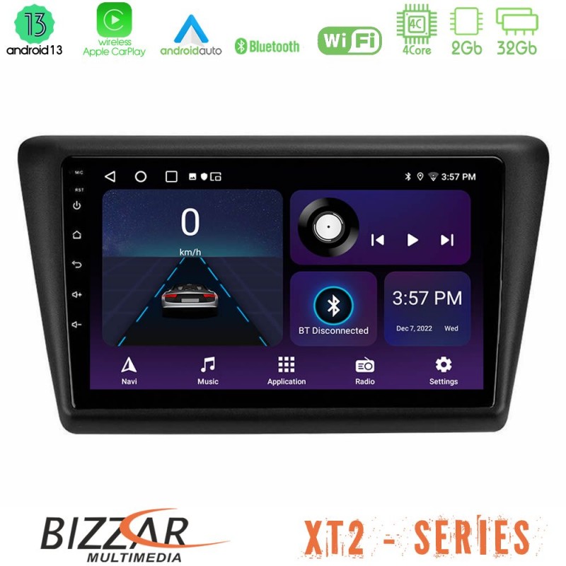 Bizzar XT2 Series 4Core Android13 2+32GB Skoda Rapid 2013-2017 Navigation Multimedia Tablet 9