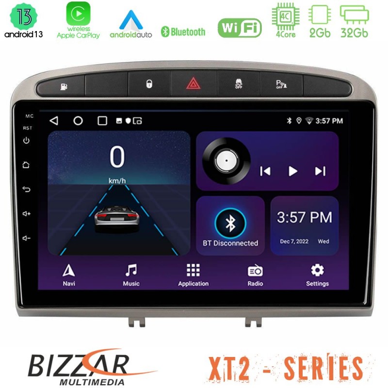 Bizzar XT2 Series 4Core Android13 2+32GB Peugeot 308/RCZ Navigation Multimedia Tablet 9