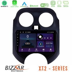 Bizzar XT2 Series 4Core Android13 2+32GB Nissan Micra 2011-2014 Navigation Multimedia Tablet 9