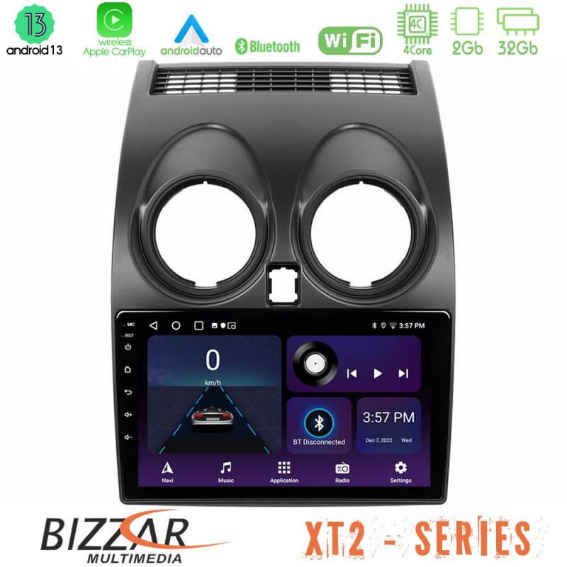 Bizzar XT2 Series 4Core Android13 2+32GB Nissan Qashqai J10 Navigation Multimedia Tablet 9