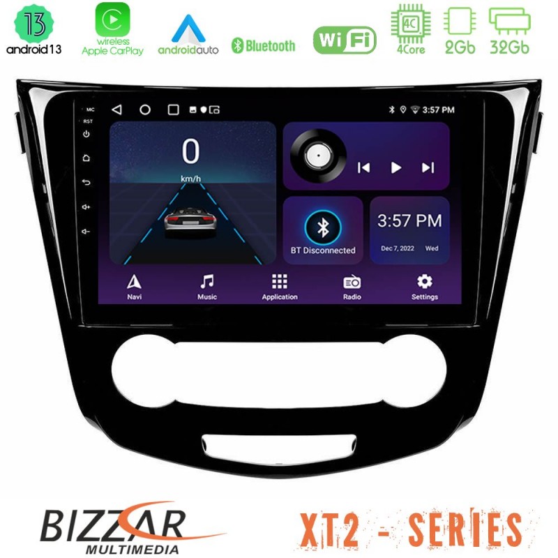 Bizzar XT2 Series 4Core Android13 2+32GB Nissan Qashqai J11 (Manual A/C) Navigation Multimedia Tablet 10