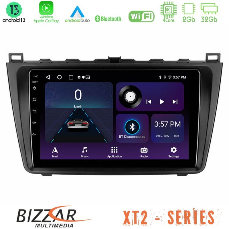 Bizzar XT2 Series 4Core Android13 2+32GB Mazda 6 2008-2012 Navigation Multimedia Tablet 9