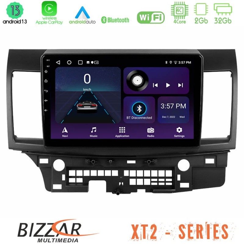 Bizzar XT2 Series 4Core Android13 2+32GB Mitsubishi Lancer 2008 – 2015 Navigation Multimedia Tablet 10