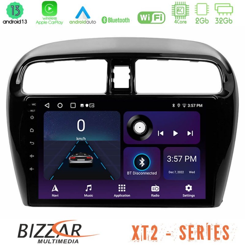 Bizzar XT2 Series 4Core Android13 2+32GB Mitsubishi Space Star 2013-2016 Navigation Multimedia Tablet 9