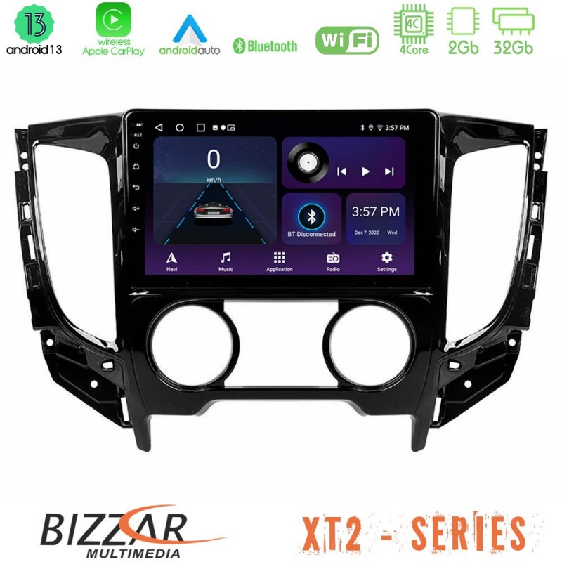 Bizzar XT2 Series 4Core Android13 2+32GB Mitsubishi L200 2016-&gt; & Fiat Fullback (Manual A/C) Navigation Multimedia Tablet 9