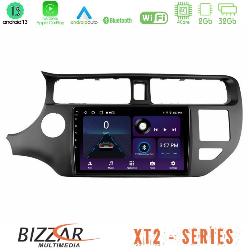 Bizzar XT2 Series 4Core Android13 2+32GB Kia Rio 2011-2015 Navigation Multimedia Tablet 9