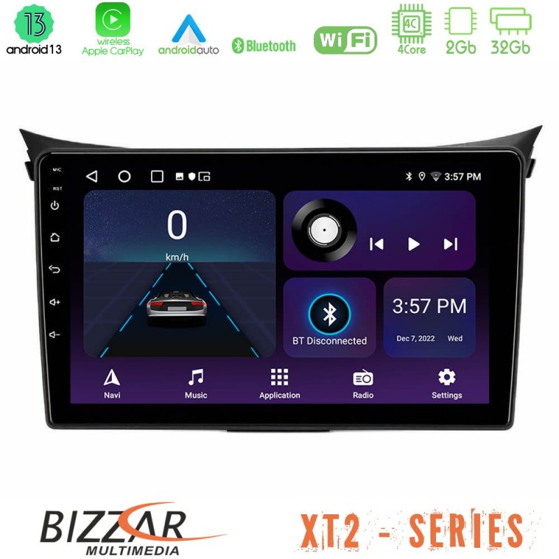 Bizzar XT2 Series 4Core Android13 2+32GB Hyundai i30 2012-2017 Navigation Multimedia Tablet 9