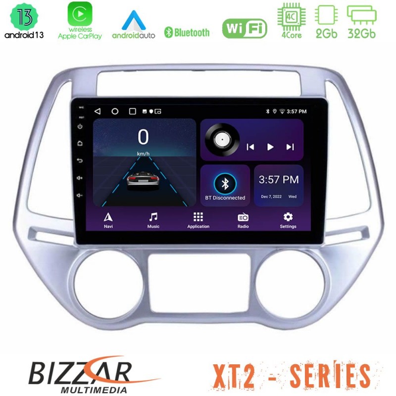 Bizzar XT2 Series 4Core Android13 2+32GB Hyundai i20 2012-2014 Navigation Multimedia Tablet 9