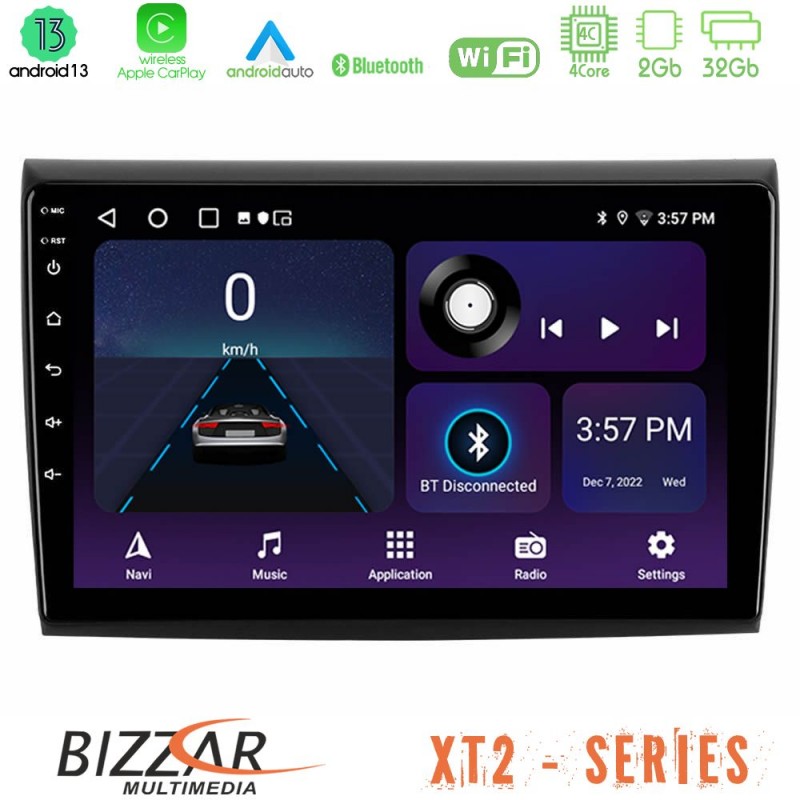 Bizzar XT2 Series 4Core Android13 2+32GB Fiat Bravo Navigation Multimedia Tablet 9