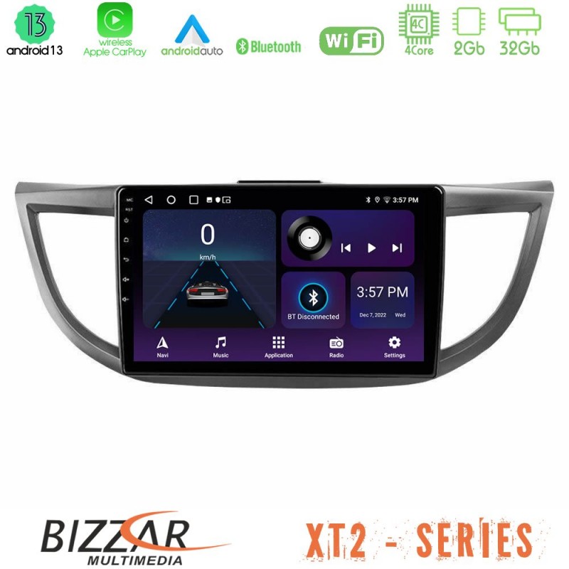 Bizzar XT2 Series 4Core Android13 2+32GB Honda CRV 2012-2017 Navigation Multimedia Tablet 9