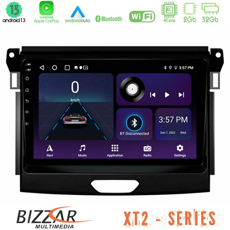 Bizzar XT2 Series 4Core Android13 2+32GB Ford Ranger 2017-2022 Navigation Multimedia Tablet 9