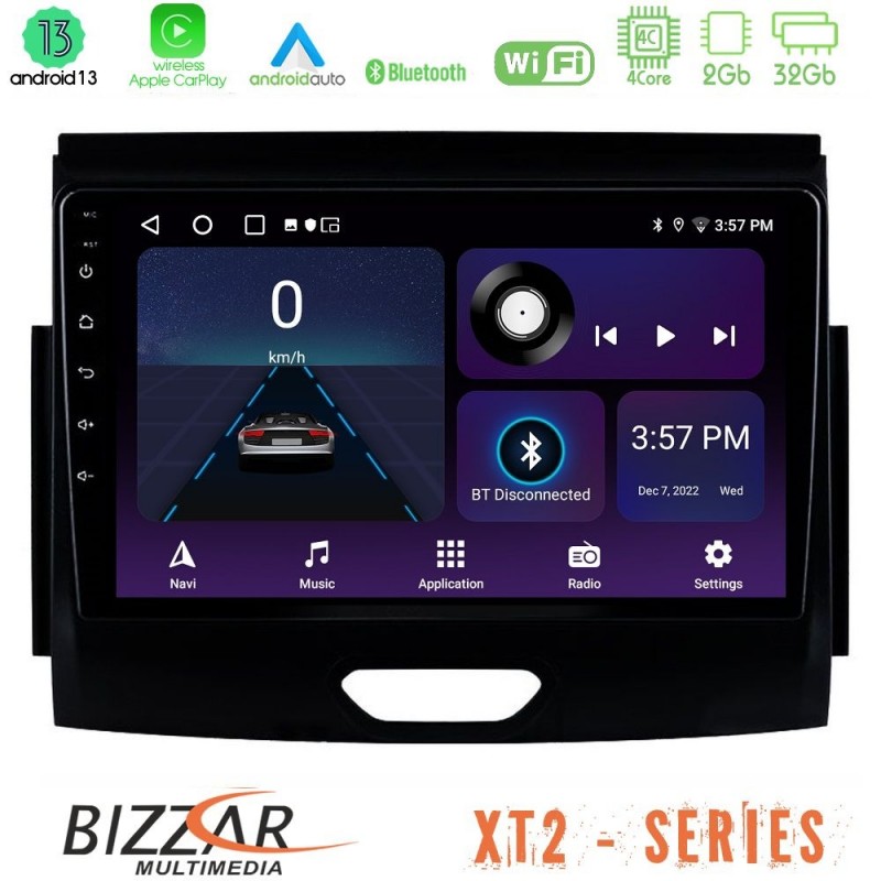 Bizzar XT2 Series 4Core Android13 2+32GB Ford Ranger 2017-2022 Navigation Multimedia Tablet 9