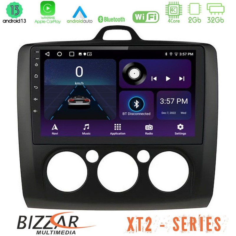 Bizzar XT2 Series 4Core Android13 2+32GB Ford Focus Manual AC Navigation Multimedia Tablet 9