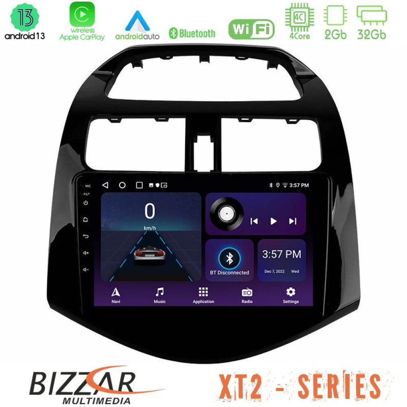 Bizzar XT2 Series 4Core Android13 2+32GB Chevrolet Spark 2009-2015 Navigation Multimedia Tablet 9