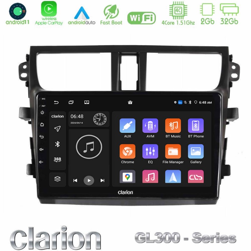 Clarion GL300 Series Suzuki Celerio 2014-2020 4Core Android11 2+32GB Navigation Multimedia Tablet 9″ Με Carplay & Android Auto