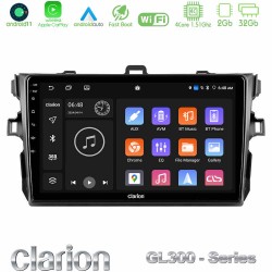 Clarion GL300 Series 4Core Android11 2+32GB Toyota Corolla 2007-2012 Navigation Multimedia Tablet 9