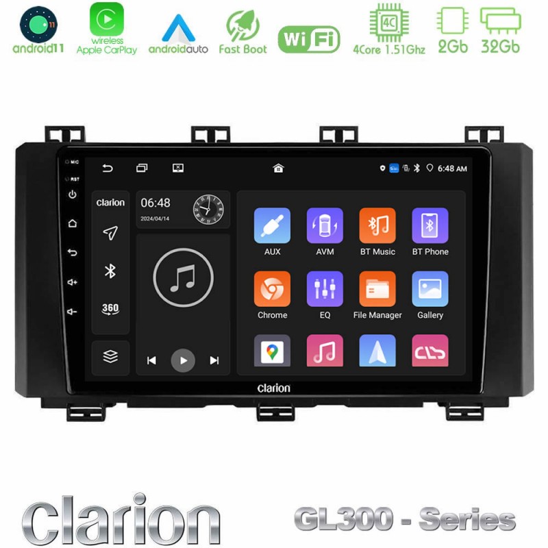 Clarion GL300 Series 4Core Android11 2+32GB Seat Ateca 2017-2021 Navigation Multimedia Tablet 9