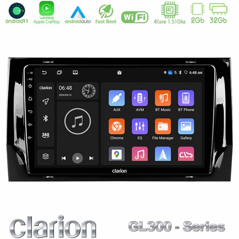 Clarion GL300 Series 4Core Android11 2+32GB Skoda Kodiaq 2017-&gt; Navigation Multimedia Tablet 10