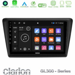 Clarion GL300 Series 4Core Android11 2+32GB Skoda Rapid 2013-2017 Navigation Multimedia Tablet 9