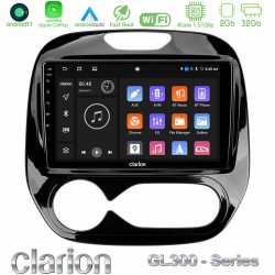 Clarion GL300 Series 4Core Android11 2+32GB Renault Captur 2013-2019 (Auto AC) Navigation Multimedia Tablet 9