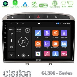 Clarion GL300 Series 4Core Android11 2+32GB Peugeot 308/RCZ Navigation Multimedia Tablet 9