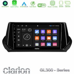 Clarion GL300 Series 4Core Android11 2+32GB Peugeot 208 2019-2023 Navigation Multimedia Tablet 9