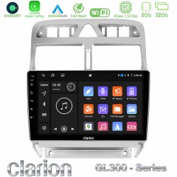 Clarion GL300 Series 4Core Android11 2+32GB Peugeot 307 2002-2008 Navigation Multimedia Tablet 9