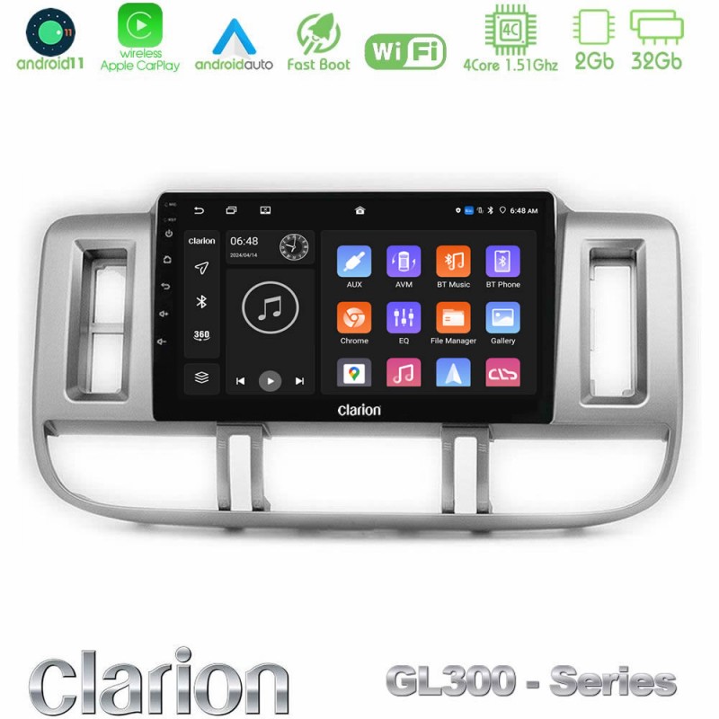 Clarion GL300 Series 4Core Android11 2+32GB Nissan X-Trail (T30) 2000-2003 Navigation Multimedia Tablet 9