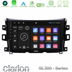 Clarion GL300 Series 4Core Android11 2+32GB Nissan Navara NP300 Navigation Multimedia Tablet 9