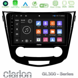 Clarion GL300 Series 4Core Android11 2+32GB Nissan Qashqai J11 (Manual A/C) Navigation Multimedia Tablet 10