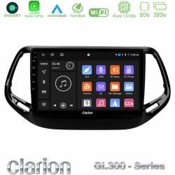 Clarion GL300 Series 4Core Android11 2+32GB Jeep Compass 2017&gt; Navigation Multimedia Tablet 10