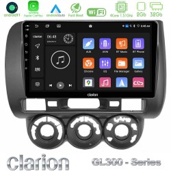 Clarion GL300 Series 4Core Android11 2+32GB Honda Jazz 2002-2008 (Manual A/C) Navigation Multimedia Tablet 9