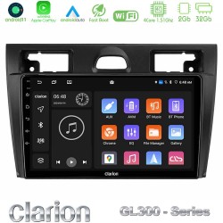 Clarion GL300 Series 4Core Android11 2+32GB Ford Fiesta/Fusion Navigation Multimedia Tablet 9