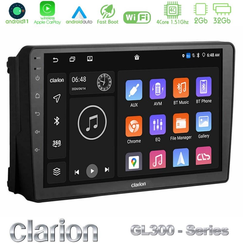 Clarion GL300 Series 4Core Android11 2+32GB Ford 2007-&gt; Navigation Multimedia Tablet 9