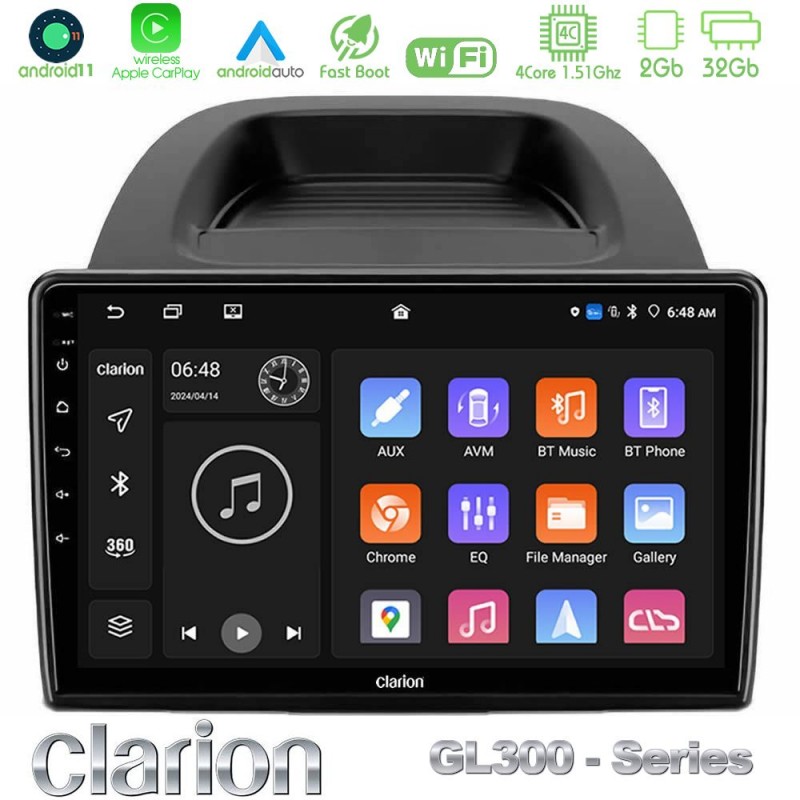 Clarion GL300 Series 4Core Android11 2+32GB Ford Ecosport 2018-2020 Navigation Multimedia Tablet 10