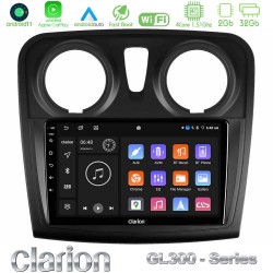 Clarion GL300 Series 4Core Android11 2+32GB Dacia Sandero/Dokker 2014-2020 Navigation Multimedia Tablet 9