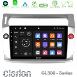 Clarion GL300 Series 4Core Android11 2+32GB Citroen C4 2004-2010 Navigation Multimedia Tablet 9